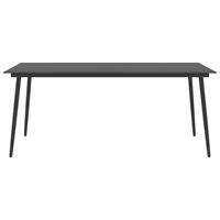 vidaXL Tuintafel 190x90x74 cm staal en glas zwart