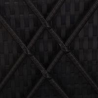 vidaXL Ligbed met kussen converteerbaar poly rattan zwart