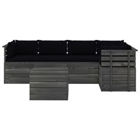 vidaXL 6-delige Loungeset met kussens pallet massief grenenhout