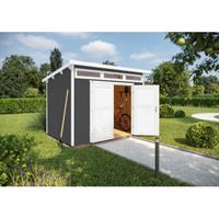 Weka Gartenhaus Massivholz grau 235 x 209 cm