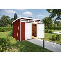 Weka Gartenhaus Massivholz rot 235 x 209 cm