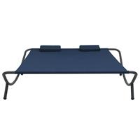 vidaXL Loungebed stof blauw