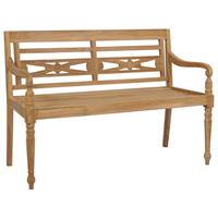 vidaXL Bank Batavia met taupe kussen 120 cm massief teakhout
