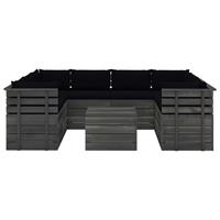 vidaXL 9-delige Loungeset met kussens pallet massief grenenhout