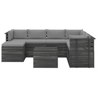 vidaXL 8-delige Loungeset met kussens pallet massief grenenhout