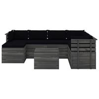 vidaXL 8-tlg. Garten-Sofagarnitur aus Paletten mit Kissen Kiefernholz Schwarz