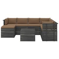 vidaXL 8-delige Loungeset met kussens pallet massief grenenhout