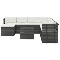 vidaXL 9-delige Loungeset met kussens pallet massief grenenhout