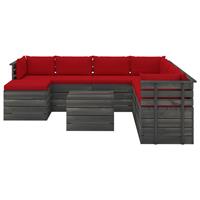 vidaXL 9-delige Loungeset met kussens pallet massief grenenhout