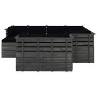 vidaXL 10-delige Loungeset met kussens pallet massief grenenhout
