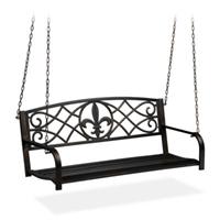 Relaxdays Hängebank aus Metall schwarz