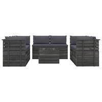 vidaXL 9-delige Loungeset met kussens pallet massief grenenhout