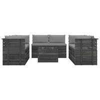 vidaXL 9-delige Loungeset met kussens pallet massief grenenhout