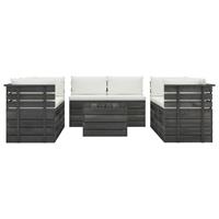 vidaXL 9-delige Loungeset met kussens pallet massief grenenhout