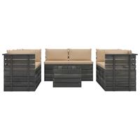vidaXL 9-delige Loungeset met kussens pallet massief grenenhout