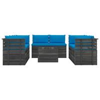 vidaXL 9-delige Loungeset met kussens pallet massief grenenhout