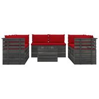 vidaXL 9-delige Loungeset met kussens pallet massief grenenhout