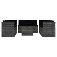 vidaXL 9-delige Loungeset met kussens pallet massief grenenhout