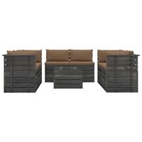 vidaXL 9-delige Loungeset met kussens pallet massief grenenhout