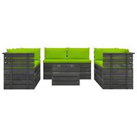 vidaXL 9-delige Loungeset met kussens pallet massief grenenhout