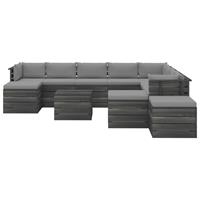 vidaXL 12-delige Loungeset met kussens pallet massief grenenhout