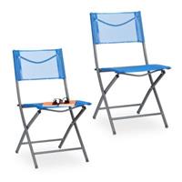 Relaxdays Klappbarer Gartenstuhl 2er Set blau