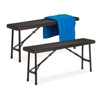 Relaxdays Braune Bierbank 2er Set braun