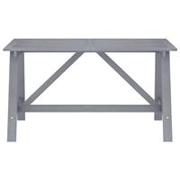 vidaXL Tuintafel 140x70x73,5 cm massief acaciahout grijs