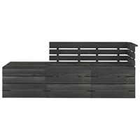 vidaXL 3-delige Loungeset pallet massief grenenhout donkergrijs