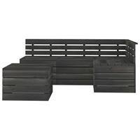 vidaXL 5-delige Loungeset pallet massief grenenhout donkergrijs