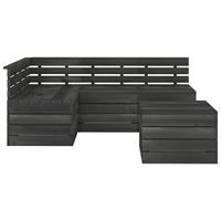 vidaXL 5-delige Loungeset pallet massief grenenhout donkergrijs