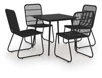 vidaXL 5-delige Tuinset poly rattan en glas