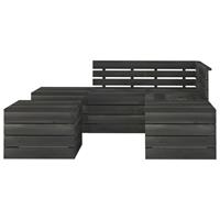 vidaXL 6-delige Loungeset pallet massief grenenhout donkergrijs