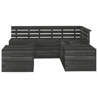 vidaXL 6-delige Loungeset pallet massief grenenhout donkergrijs