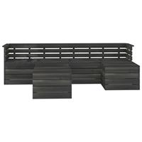 vidaXL 6-delige Loungeset pallet massief grenenhout donkergrijs