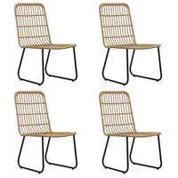 vidaXL 5-delige Tuinset poly rattan en glas