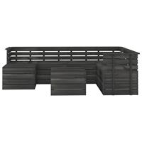 vidaXL 8-delige Loungeset pallet massief grenenhout donkergrijs