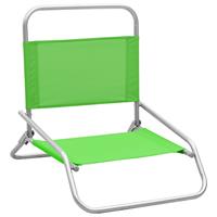 vidaXL Strandstoelen 2 st inklapbaar stof groen