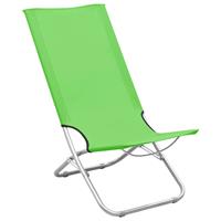 vidaxl Strandstoelen 2 st inklapbaar stof groen