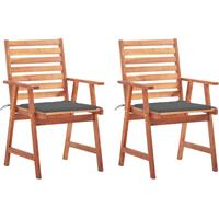 vidaXL Tuinstoelen 2 st met kussens massief acaciahout