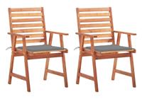 vidaXL Tuinstoelen 2 st met kussens massief acaciahout