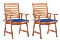 vidaXL Tuinstoelen 2 st met kussens massief acaciahout