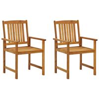 vidaXL Regisseursstoelen 2 st met kussens massief acaciahout