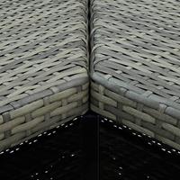 vidaXL 4-delige Tuinbarset met kussens poly rattan grijs