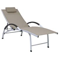 VidaXL Sonnenliege Aluminium Textilene  Taupe