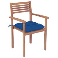 vidaXL Tuinstoelen 2 st met lichtblauwe kussens massief teakhout