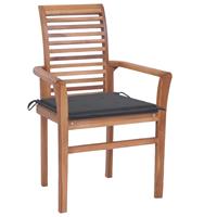 VidaXL Essstühle 2 Stk. mit Anthrazit Kissen Massivholz Teak 