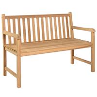 Tuinbank Met Grijs Kussen 120 Cm Massief Teakhout