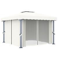 VidaXL Pavillon mit Vorhang 3x3 m  Creme