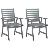 vidaXL Tuinstoelen 2 st met kussens massief acaciahout